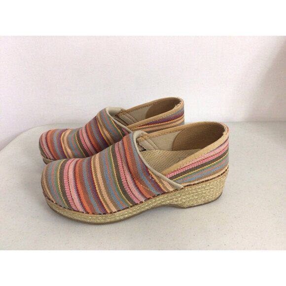 Dansko Vegan Woven Striped Clogs Womens 38 - Picture 4 of 7